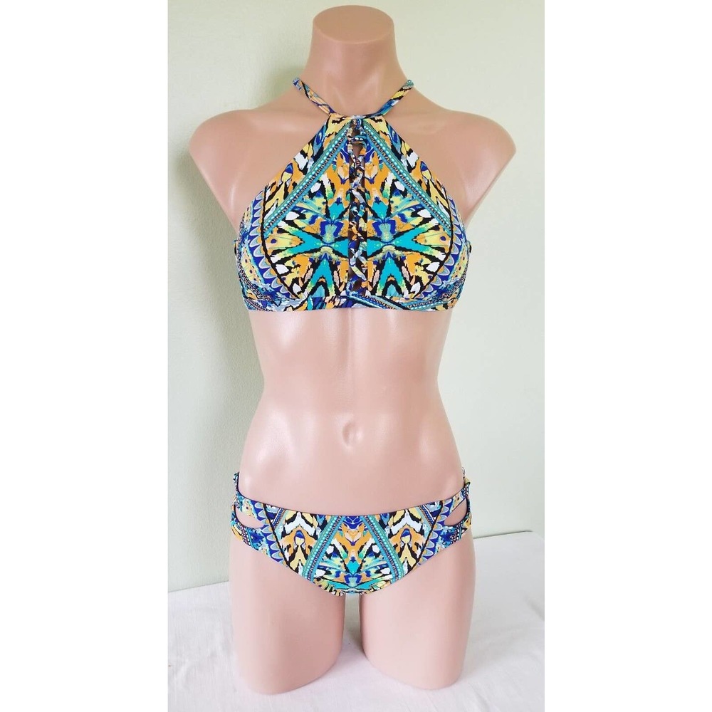 Bar III On the Monarchy high neck two piece bikini set size XS